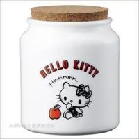 在飛比找蝦皮購物優惠-asdfkitty可愛家☆KITTY白色蘋果 鈉鈣玻璃置物罐