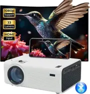 RCA RPJ199-B-COMBO Bluetooth Theater Projector Bundle with Fold Up Screen - NEW™