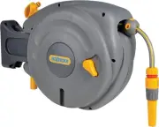 Hozelock 2485R0000 Auto Hose Reel, 10m Adjustable, Yellow/Grey Plastic