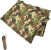 KOMBIUDA Camouflage Automatic Inflatable Cushion with Pillow Outdoor Supplies Camping Camping Moisture-Proof Cushion Portable Pump Self-Inflating Mattress Large Polyester Coated with