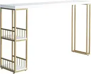 Bar Height Bar Table Nordic Fashion Solid Wood Bar, Double Storage Storage High Table Milk Tea Shop Casual Dining Table Bar, No Chairs Dining Table Coffee Table (Size : 120 * 40 * 105cm)