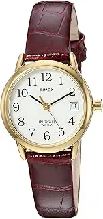 [Timex] Women's Indiglo Easy Reader Quartz Analog Leather Strap Watch with Date Feature