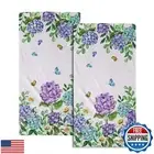 Hydrangea Daisy Hand Bath Towel Set Blue Purple Floral Soft Absorbent Kitchen