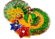 Laddu Gopal Kanha ji Dress Poshak with Mukut for Little Krishna Size 6