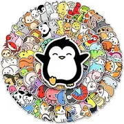 100 Packs Cute Animal Stickers Water Bottles Laptop Phone Motorcycle Computer Guitar Skateboard Hydroflasks Farm Zoo Animal Vinyl Sticker Waterproof Aesthetic Trendy Decals for Teens Girls Adults