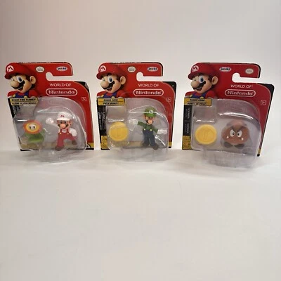 (3) Jakk’s Pacific Super Mario Luigi Goomba Figures World Of Nintendo