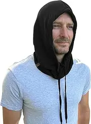 [Golden Kocoon] E-M-F Hood in Black with a Bamboo Lyocell Faraday Fabric Liner - Hood Part only- Cover The Head & Neck -5 g, Cell Towers, Bluetooth, Smart Meters & WiFi -Golden Cocoon Hat Beanie