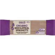 Macro Organic Wholemeal Spaghetti 500g