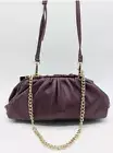 INC KJ Shoulder-Bag Crossbody Garnet Vegan-Leather Double-Strap Gold Chain NWT