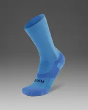 Vectr Light Cushion Crew Socks, 2XU, S, Azure Blue/Surf, Unisex