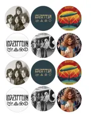 12 Led Zeppelin edible paper, cupcake cookie oreo toppers CHOOSE SIZE