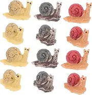 12Pcs Mini Snail Figurines Realistic Snail Ornaments for Miniature Scene Decorations for DIY Crafting Home Decor Safe Compact Detailed Design