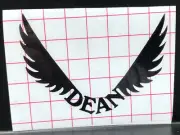 Dean Dime Razorback Headstock Logo Wings Vinyl Guitar Replacement 3.0" Black Whi