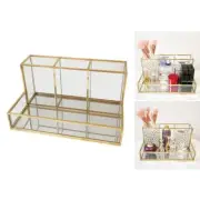 Beauty Clear Makeup Brush Pen And Pencil Holder-4 Grid to Hold Makeup Brushes,