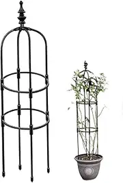 47 Inch Tall Plant Climbing Frame, Sturdy Metal Garden Obelisk, Outdoor Indoor Plant Support, Decorative Trellis for Vines Flowers
