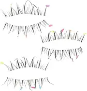 WRITWAA False Eyelashes for Halloween Cosplay Heart Design Curl Lashes Set Lash Applicator