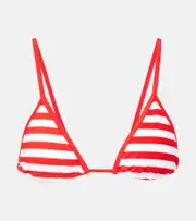 [Jade Swim] Jade Swim Via striped terry bikini top AU 16 red