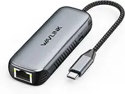 WAVLINK USB C to Ethernet Adapter with 95W Charging Port, Driver-Free RJ45 Ethernet Adapter 5Gbps for Laptops, Computers and More, Aluminum Case for Windows 10/11, Mac OS 11 or Later, Linux and More