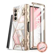 Stylish Protective Bumper Case with Built-in Screen Protector & Pen Holder for Samsung Galaxy z Fold 5 Case 7.6"