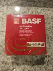 10 pack Diskettes 3.5" BASF 2HD DOS High Density Diskettes NEW