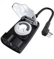 G-Homa 24 Hour Mechanical Outdoor Timer Outlet, for Black /Low Tech Less Problem