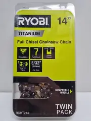 Ryobi Titanium Chainsaw Chain 14" Full Chisel x2
