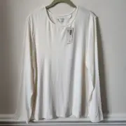 NWT $39 Chico's Rayon Spandex Neveah Ecru Long Sleeve Top 3