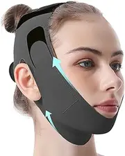 Chin Strap for Sleeping Face Lift Tape Chin Strap for Double Chin for Women Reusable V Line Lifting Mask Adjustable Face Slimming Belt Jaw Exerciser Jawline Shaper Anti Sagging Black M