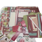 Scrapbook Junk Journal Craft Green Brown Paper Letters Punch Outs Mats Etc