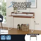 Console Table with Steel Legs Wooden 2 Drawers Hallway Side Dressing Hall Entry