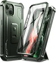 [Dexnor] for Apple iPhone 13/14 Case, [Built in Screen Protector and Kickstand] Heavy Duty Military Grade Protection Shockproof Protective Cover for Apple iPhone 13/14 - Military Green