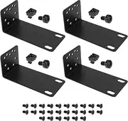 2 Sets Rackmount Kit Mounting Bracket Compatible with TP-Link 13-inch Rackmount Switches Routers Controllers Black