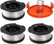 ValueHall Replacement Spool 0.065” Line String Trimmer Spool Replacement 30ft for Black and Decker GH900 GH600 AF-100-3ZP V7C05 (3 Spools, 1 Cap, 1 Spring)