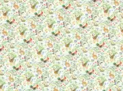 Dollhouse Kitchen Wallpaper Roosters Bunnies Ducks 1:12 Scale Country Springtime