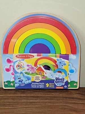 Melissa & Doug Blue's Clues & You! Wooden Rainbow Stacking Puzzle 9 Pc Toddler