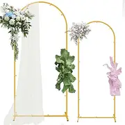 Arch Backdrop Stand, Metal Gold 7.2ft and 6ft Wedding Arch Frame for Parties, Graduations, Baby Showers, Holiday Event - Ideal for Balloons Flowers Photos and Garden Decor (7.2ft & 6ft Arch Backdrop)