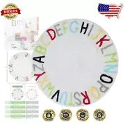Non-Toxic Large Round ABC Kids Carpet - Fun Learning Playmat for Babies