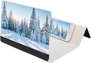 10 Inch HD Phone Screen Magnifier, Portable PU Leather Universal Smartphone Video Display Magnifying Glass Screen Amplifier Bracket Display Holder Stand, Eye