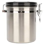 Airtight Stainless Steel Coffee Bean Container: Coffee Canister with Release Valve, Scoop, and Kitchen Food Storage Solution(1.8L)