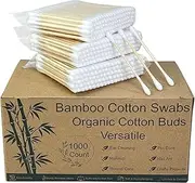 Egaageoi 1000 Count Bamboo Cotton Swabs - Eco-Friendly Cotton Buds with Wooden Sticks for Home Cleaning, Personal Ear Cleaning, Makeup Application, and Personal Hygiene - Perfect for Daily Use