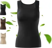 [Generic] Shamfreshen U Neck Shapewear Built-in Bra Tank, Women's Sleeveless Workout Top-Controlling Underwear