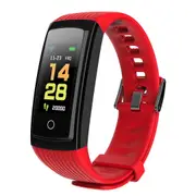 V5S IP67 Wristband Blood Oxygen Heart Rate Sleep Monitor Camera Control Message Remind Smart Watch RED COLOR