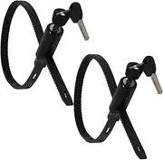 Urban August Adjustable Zip Tie Lock for Refrigerator Door Cabinet Bike Stroller Helmet - Multi-Purpose Keyed French Door Lock - Stainless Steel Fridge Lock with Key - Black, 2 Pack…