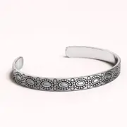 Solid 925 Sterling Silver Antique Cuff of Exotic Beauty