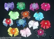 Super Value pack 100 Dog Grooming Bows Polka-Dot Variety color 1.5 inch