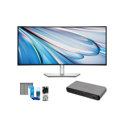 Dell UltraSharp 34-Inch 1440p 120 Hz Curved Monitor with Dock Pro Station Bundle