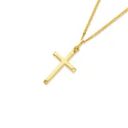 9ct Gold 20mm Plain Cross Pendant