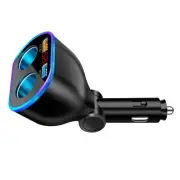2 Way Car Cigarette Lighter Socket Splitter Dual USB Charger QC3.0 Adapter F