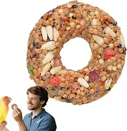 Parakeet Food - Bird Toys,Grain Teether Supplies Donut Shape for Training and Enrichment Lovebirds Aviary Accessories