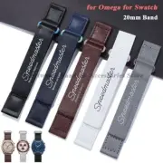 20mm For MoonSwatch Omega X Swatch Speedmaster Watch Strap PU Leather + Tools